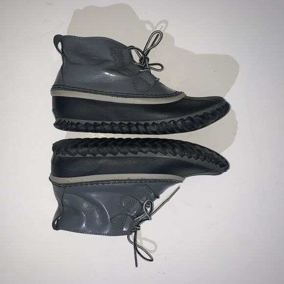 Sorel Out N About Duck Boots Womens Size 6 Gray Black Waterproof Rain Snow - Picture 8 of 9